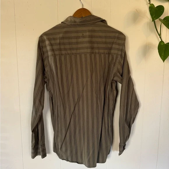 Royal Robbins Green Striped Casual Button Down Shirt - Picture 4 of 5